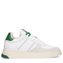 Witte Leren Sneakers Met Groene Details^Sacha Clearance