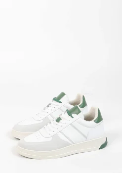 Witte Leren Sneakers Met Groene Details^Sacha Clearance