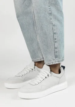 Witte Nubuck Sneakers Met Blauw Detail^Sacha Clearance
