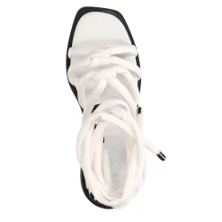 Witte Plateau Sandalen Met Strikveters^Sacha Discount