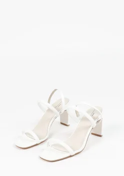 Witte Sandalen Met Rechte Hak^Sacha Best Sale