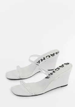 Witte Sleehak Sandalen^Sacha Fashion