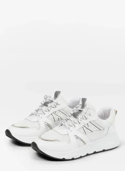 Witte Sneakers Met Goudkleurige Details^Sacha Outlet