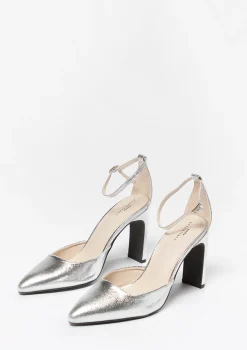 Zilveren Gesloten Pumps Met Enkelbandje^Sacha Best Sale