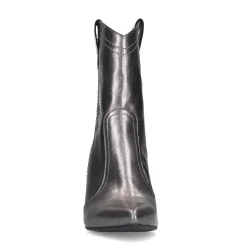 Zilveren Leren Enkellaarsjes Met Hak^Sacha Hot