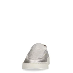 Zilveren Leren Loafers Met Plateau Zool^Sacha Fashion