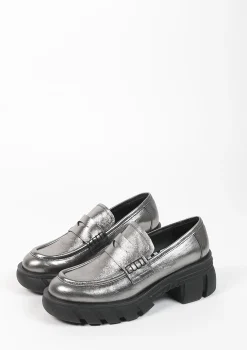 Zilveren Metallic Chunky Loafers^Sacha Hot