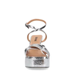 Zilveren Metallic Platform Sandalen Met Hak^Sacha Fashion