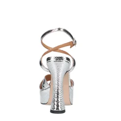 Zilveren Metallic Platform Sandalen Met Hak^Sacha Fashion