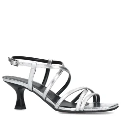 Zilveren Metallic Sandalen Met Trechterhak^Sacha Outlet
