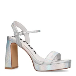Zilveren Metallic Sandalen Met Hak^Sacha Flash Sale