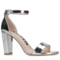 Zilverkleurige Sandalen Met Hak^Sacha Store