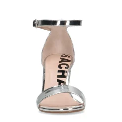 Zilverkleurige Sandalen Met Hak^Sacha Store