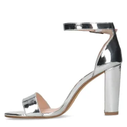 Zilverkleurige Sandalen Met Hak^Sacha Store