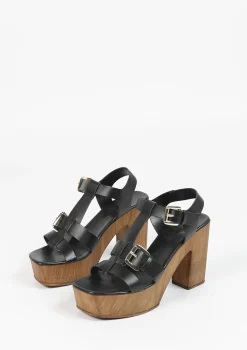 Zware Leren Sandalen Met Plateau Hak^Sacha Shop