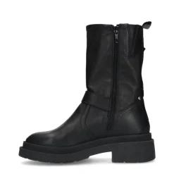 Zwarte Biker Boots Met Zilverkleurige Gespen^Sacha Hot