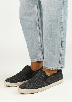 Zwarte Canvas Loafers Met Geweven Touwzool^Sacha Store