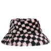 Zwarte Checker Bucket Hat Van Imitatiebont^Sacha Cheap