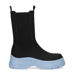 Zwarte Chelsea Boots Met Blauwe Zool^Sacha Cheap