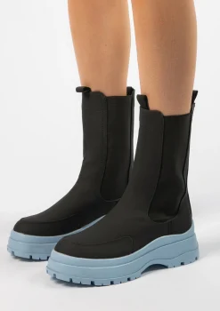 Zwarte Chelsea Boots Met Blauwe Zool^Sacha Cheap