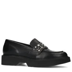 Zwarte Chunky Loafers Met Zilverkleurige Studs^Sacha Fashion