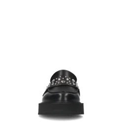 Zwarte Chunky Loafers Met Zilverkleurige Studs^Sacha Fashion