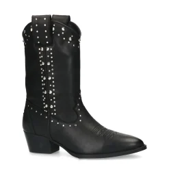 Zwarte Cowboylaarsjes Met Zilverkleurige Studs^Sacha Best