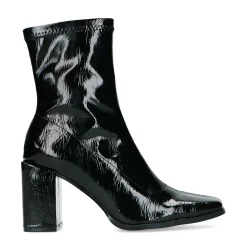Zwarte Enkellaarsjes Met Lak Look^Sacha Cheap