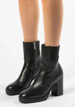 Zwarte Enkellaarsjes Met Hak^Sacha Fashion