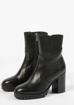 Zwarte Enkellaarsjes Met Hak^Sacha Fashion