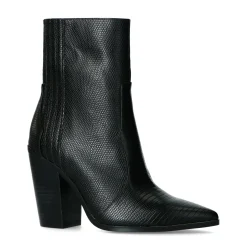 Zwarte Enkellaarsjes Met Snakeskin^Sacha Cheap