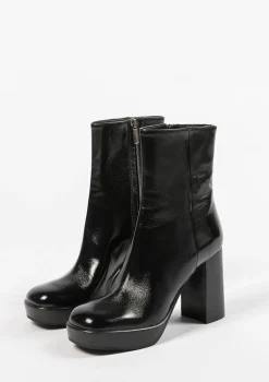 Zwarte Enkellaarsjes Met Hak^Sacha Outlet