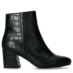 Zwarte Enkellaarsjes Met Crocoprint^Sacha Best Sale