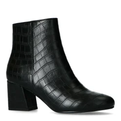 Zwarte Enkellaarsjes Met Crocoprint^Sacha Best Sale