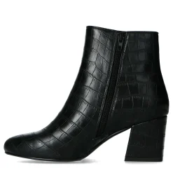 Zwarte Enkellaarsjes Met Crocoprint^Sacha Best Sale