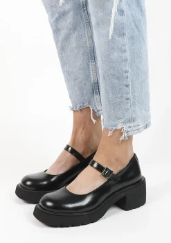 Zwarte Gesloten Platform Pumps^Sacha New