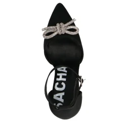 Zwarte Gesloten Pumps Met Zilverkleurige Strass Strik^Sacha Cheap