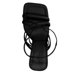 Zwarte Hak Sandalen Met Bandjes En Carre Neus^Sacha Fashion