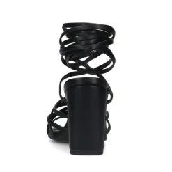 Zwarte Hak Sandalen Met Strikveters^Sacha Clearance