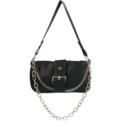 Zwarte Handtas Met Zilverkleurige Details^Sacha Cheap
