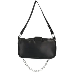 Zwarte Handtas Met Zilverkleurige Details^Sacha Cheap