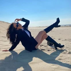 Zwarte Hoge Laarzen Met Blokhak^Sacha Fashion