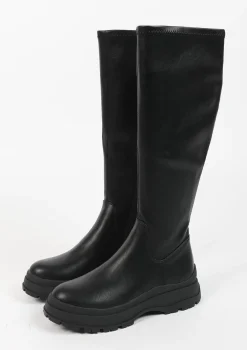 Zwarte Hoge Laarzen Met Grove Zool^Sacha Fashion