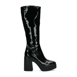 Zwarte Hoge Lak Laarzen Met Blokhak^Sacha Clearance