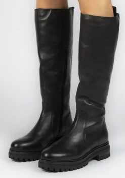 Zwarte Hoge Leren Laarzen^Sacha Best Sale