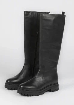 Zwarte Hoge Leren Laarzen^Sacha Best Sale