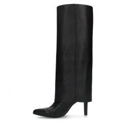 Zwarte Hoge Leren Laarzen Met Flap^Sacha Cheap