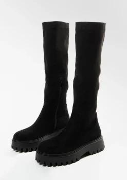 Zwarte Hoge Stretch Laarzen^Sacha Sale