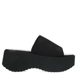 Zwarte Hoge Wedge Sandalen^Sacha Sale