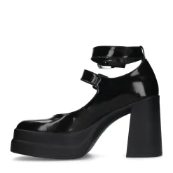 Zwarte Lakfinish Gesloten Pumps Met Plateauhak^Sacha Fashion